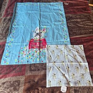Anthropology French Bulldog Frenchie Towel Retired Holiday Large + Napkin NWT!